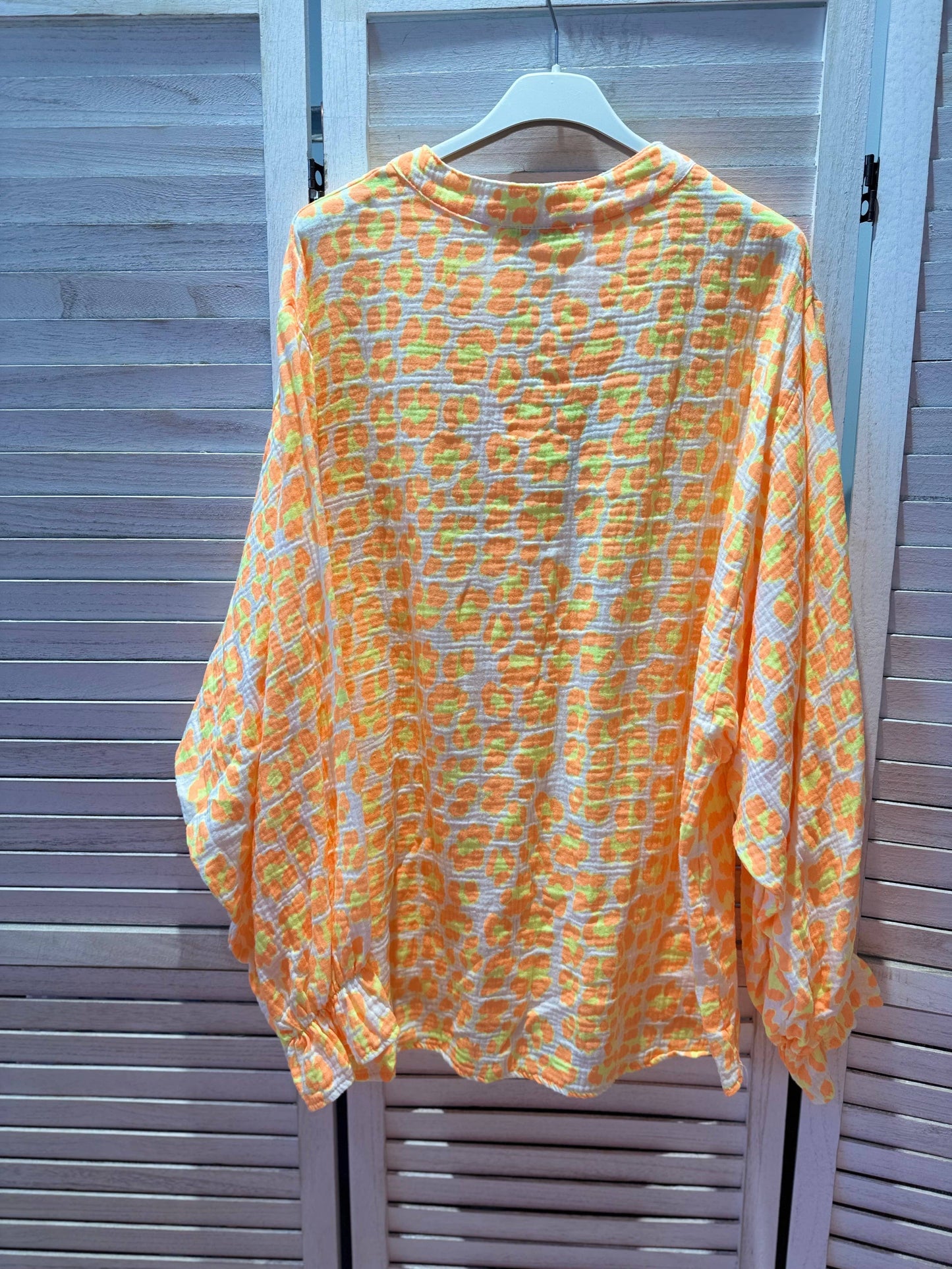 Fließende Bluse Musselin mit Ballonärmeln