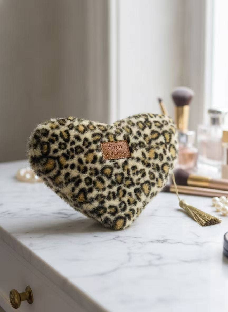 Herz-Täschchen Leopard 18 cm
