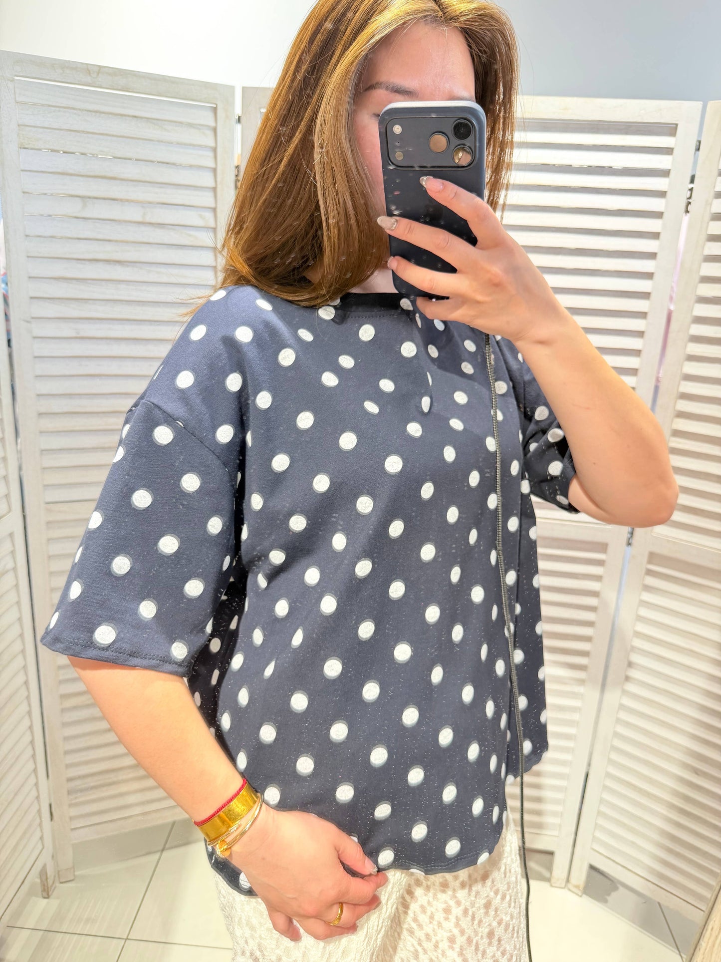 T-Shirt mit Polka-Dots