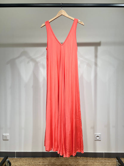 Maxikleid mit V-Ausschnitt und breiten Trägern