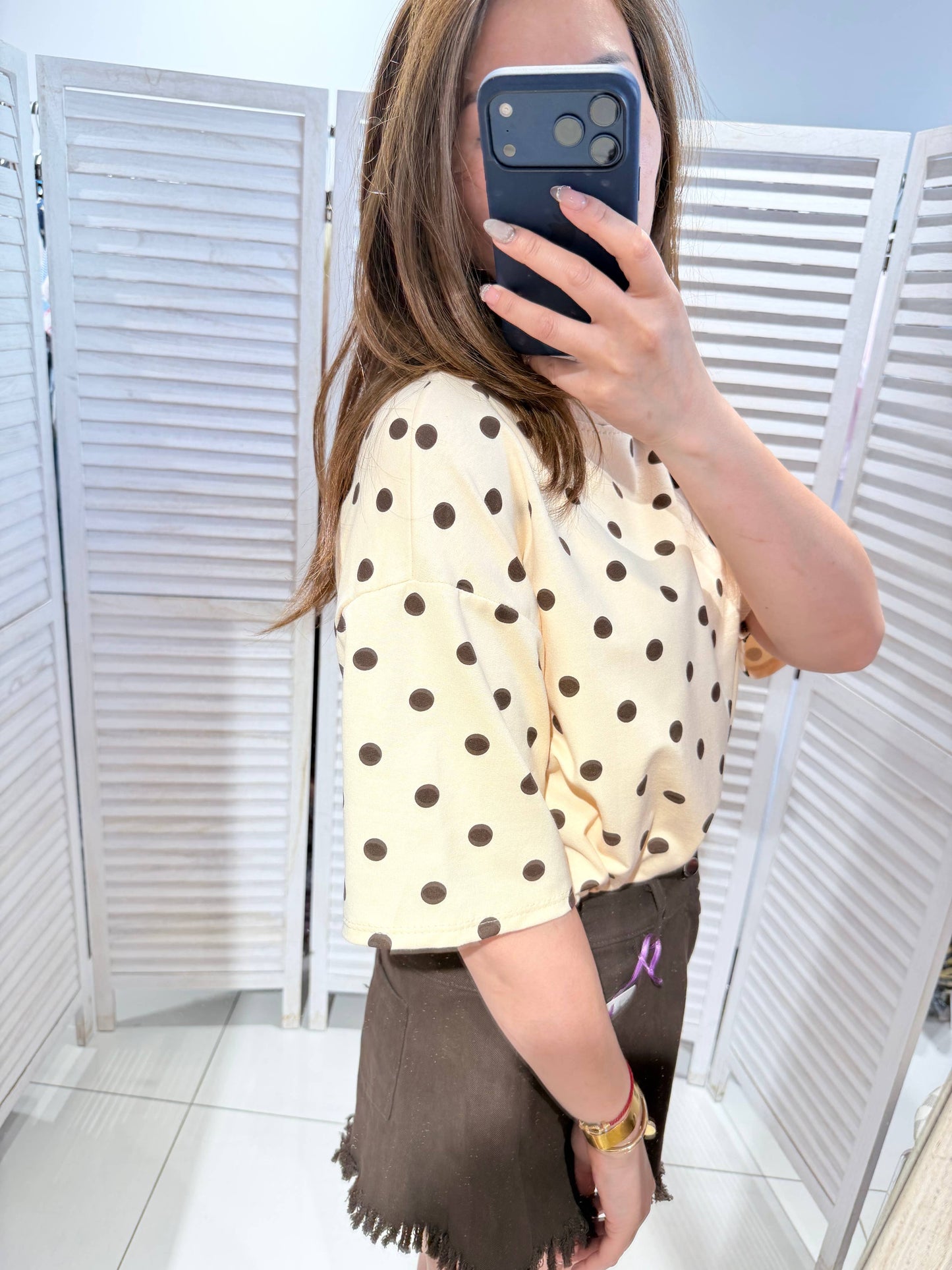 Gepunktetes T-Shirt aus Baumwolle