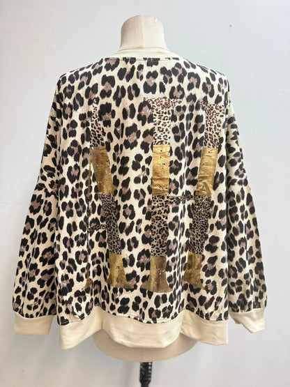 Damen Oversize-Sweatshirt mit Rundhalsausschnitt und gerippten Bündchen