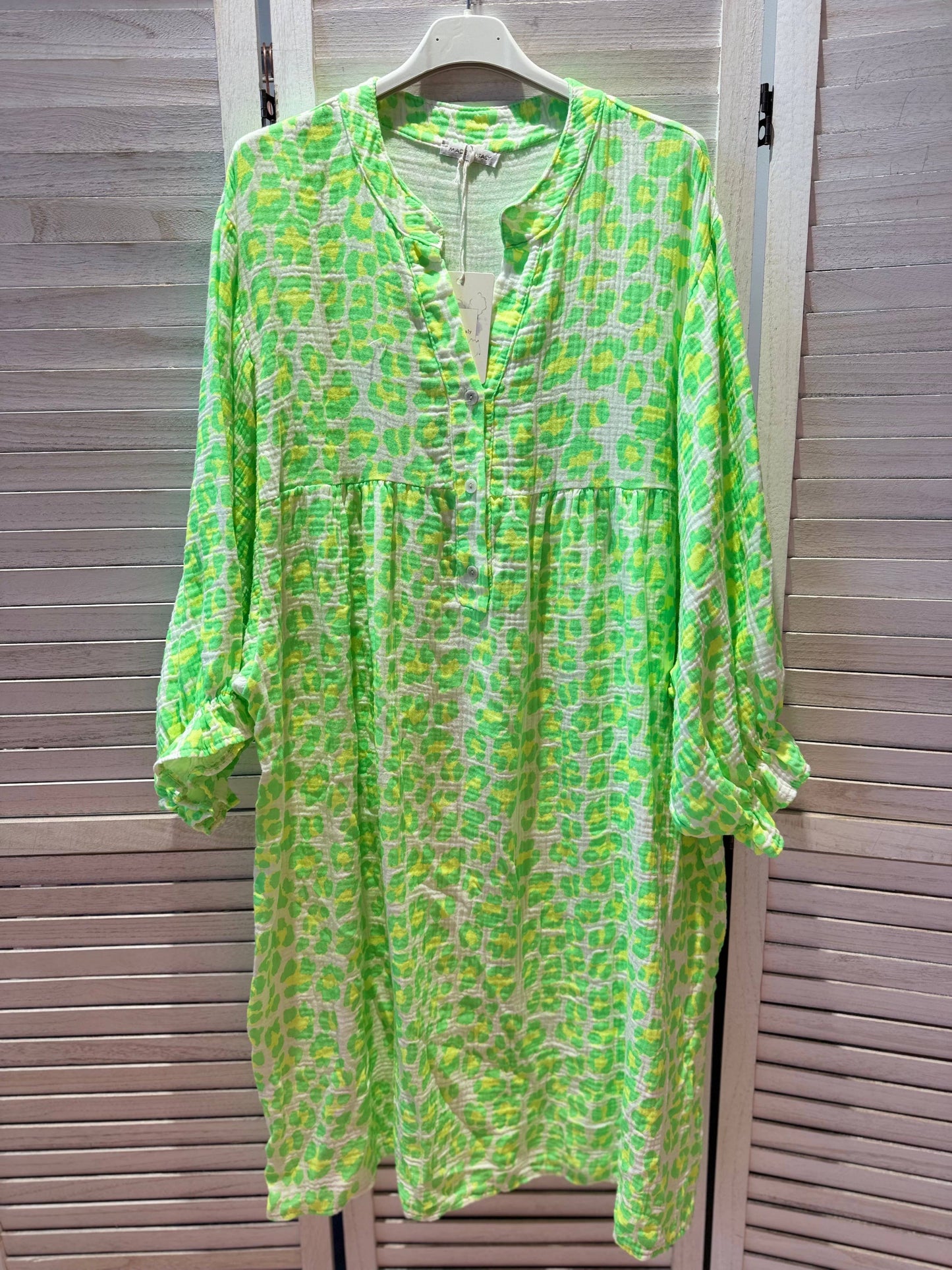 Fließendes Kleid Musselin mit Animal-Print