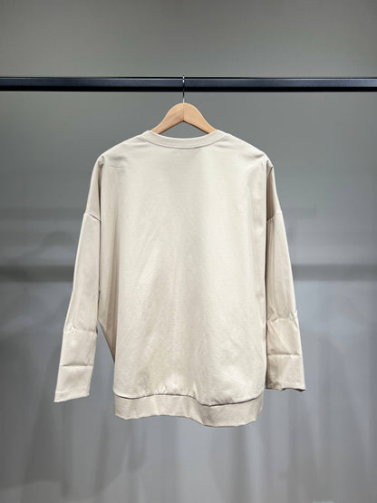 Kurze Weste mit Reißverschluss und V-Ausschnitt aus Baumwolle/Nylon