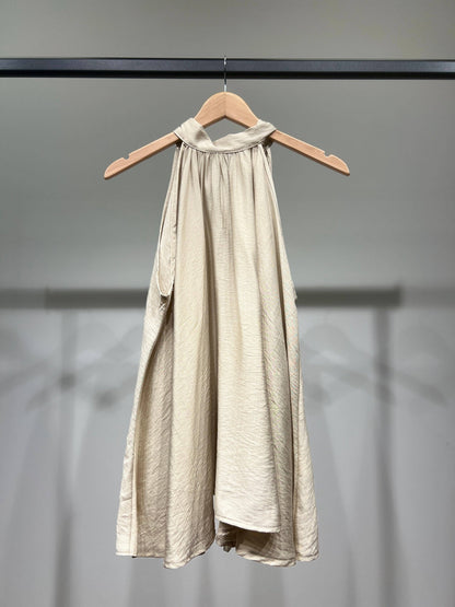 Weites Halter-Top, ärmellos, rückenfrei, mit Bindung, ausgestellter Schnitt