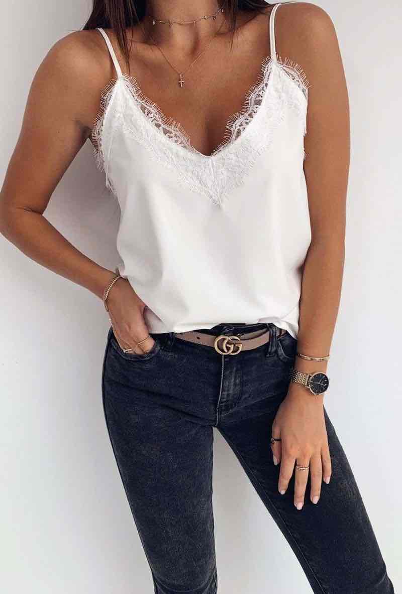Tanktop mit Spitze - 9503