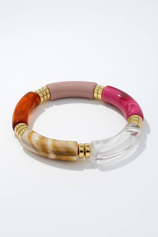 Buntes elastisches Armband  Rose / 100% Acryl