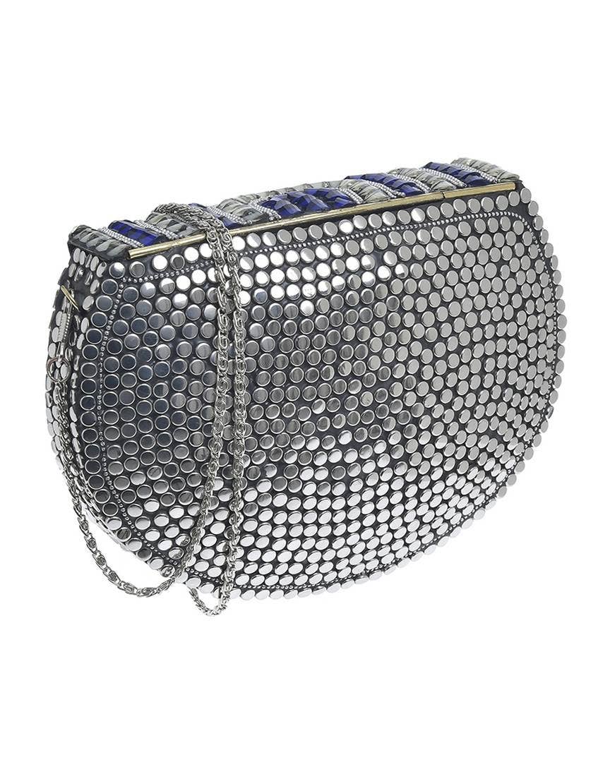 Metallic Mini-Tasche Schwarz Silberkette