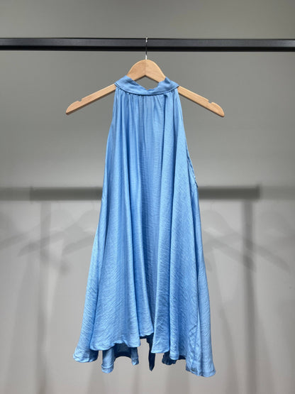 Weites Halter-Top, ärmellos, rückenfrei, mit Bindung, ausgestellter Schnitt