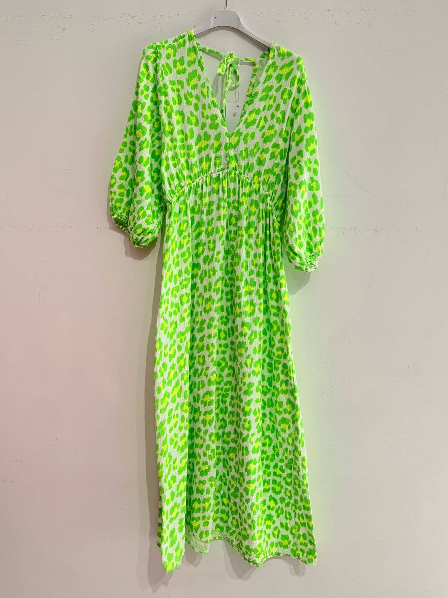Kleid aus Baumwollgaze Musselin GROSSER LEOPARD