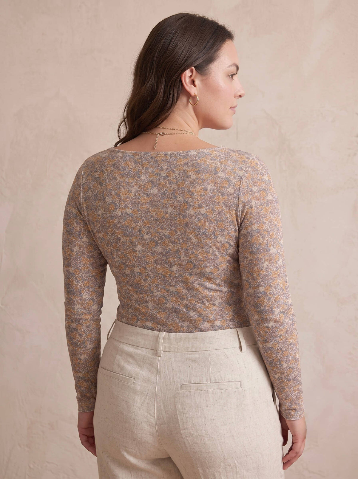 Große Größen Kaschmir-Top mit Liberty-Print