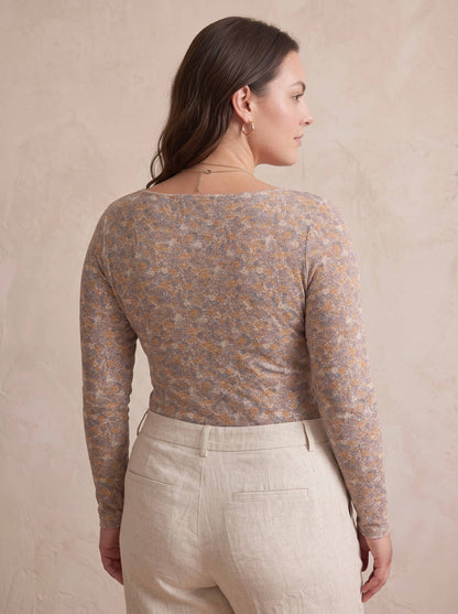 Große Größen Kaschmir-Top mit Liberty-Print