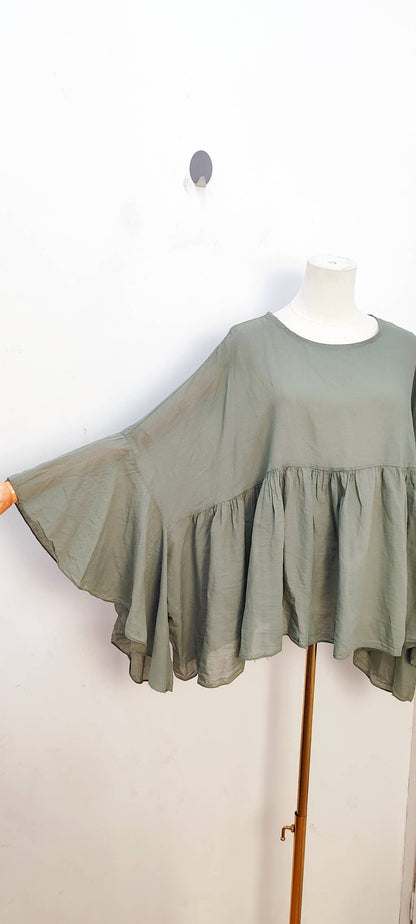 Bluse Oversized Fledermausärmel