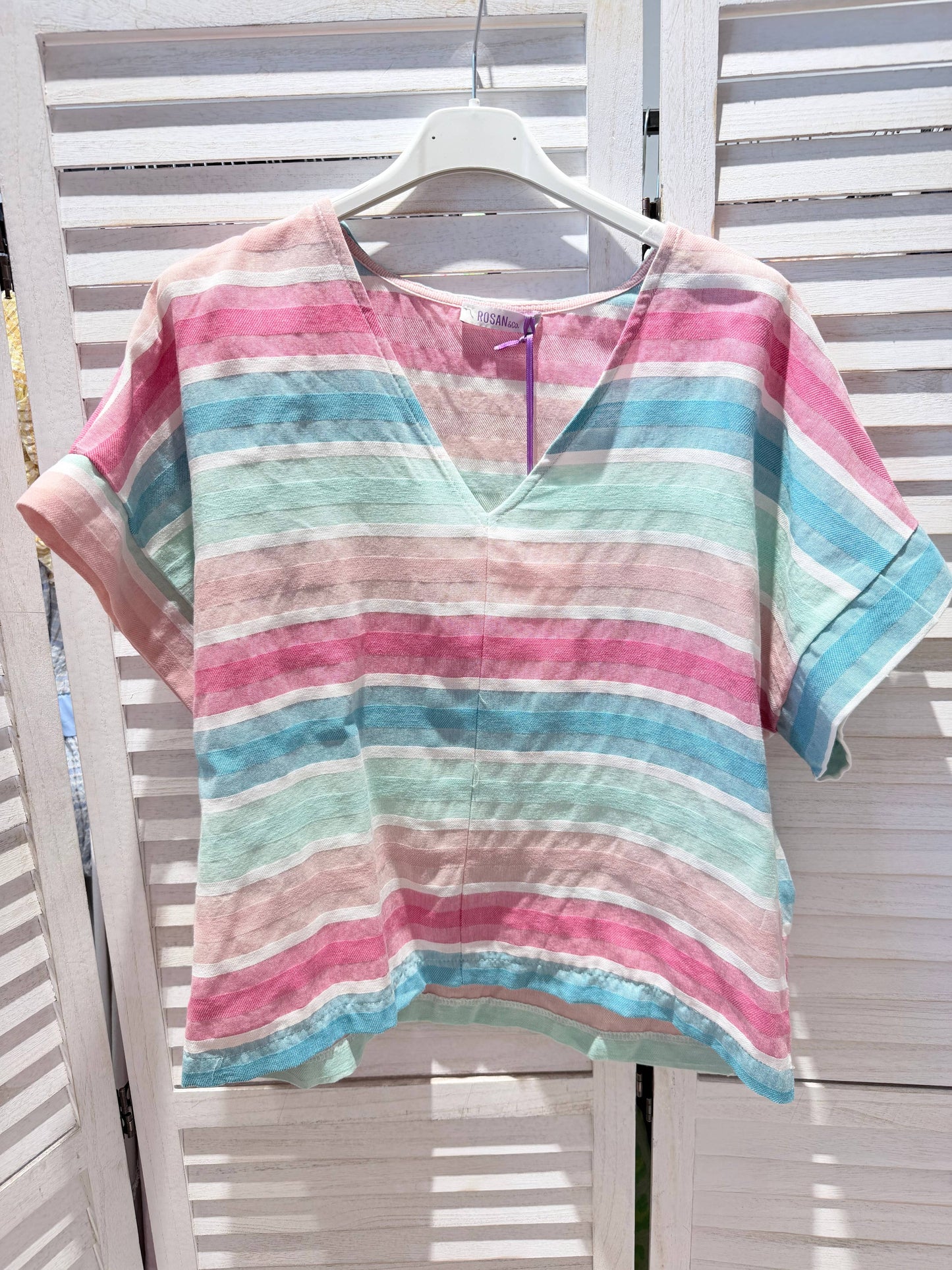 Gestreifte Bluse 100 % Baumwolle
