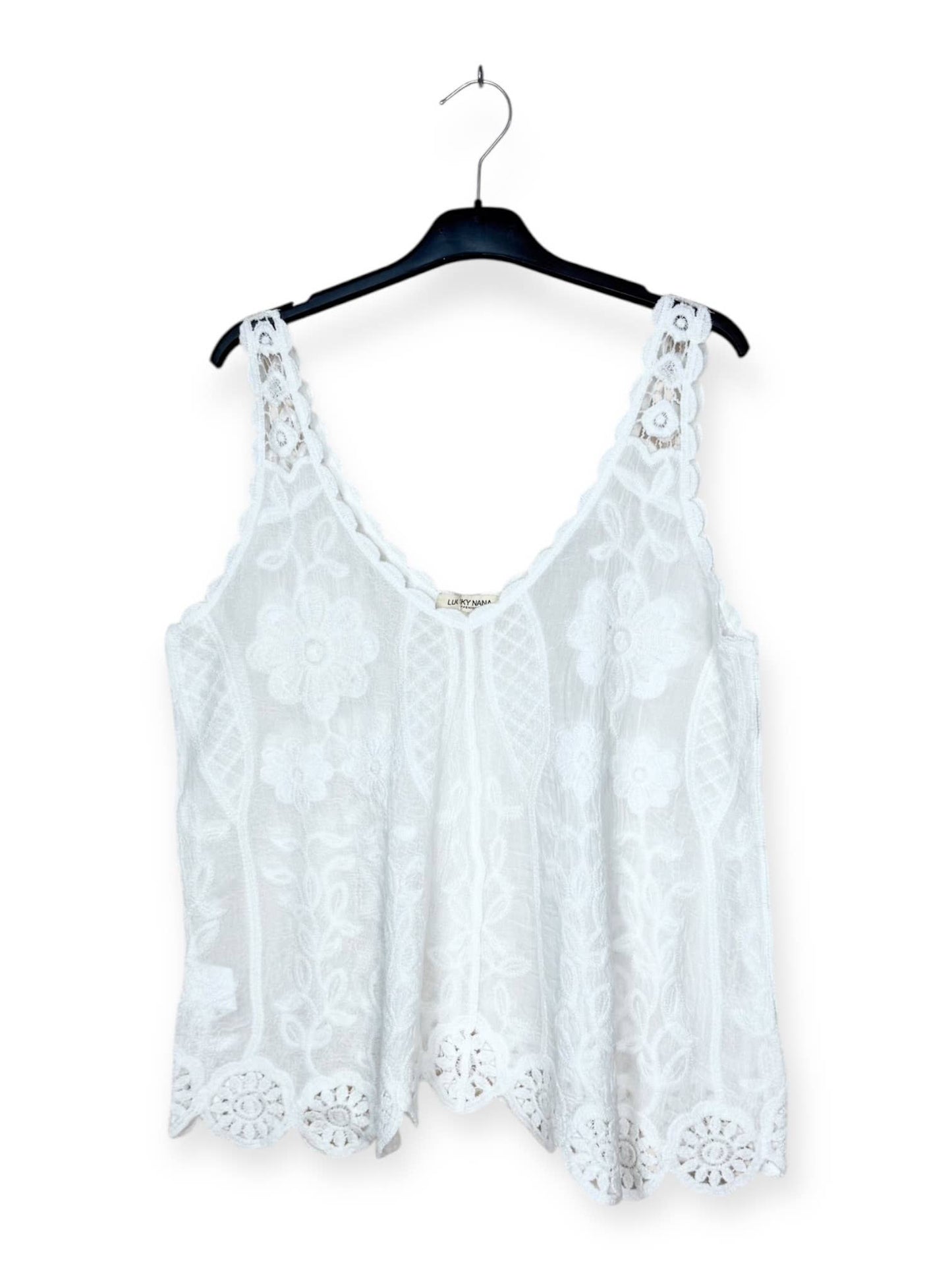 Spitzen-Top mit Blumenmuster
