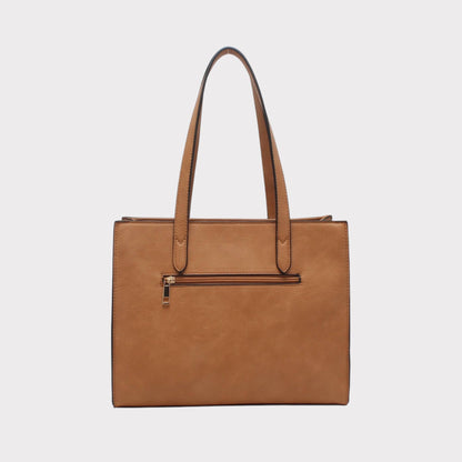 Shopper-Tasche mit Leoparden-Effekt-Schulterriemen und Tasche