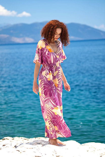 Kokkosammou Maxikleid Pfirsichflaum