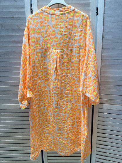 Leichtes Kleid Musselin mit Puffärmeln