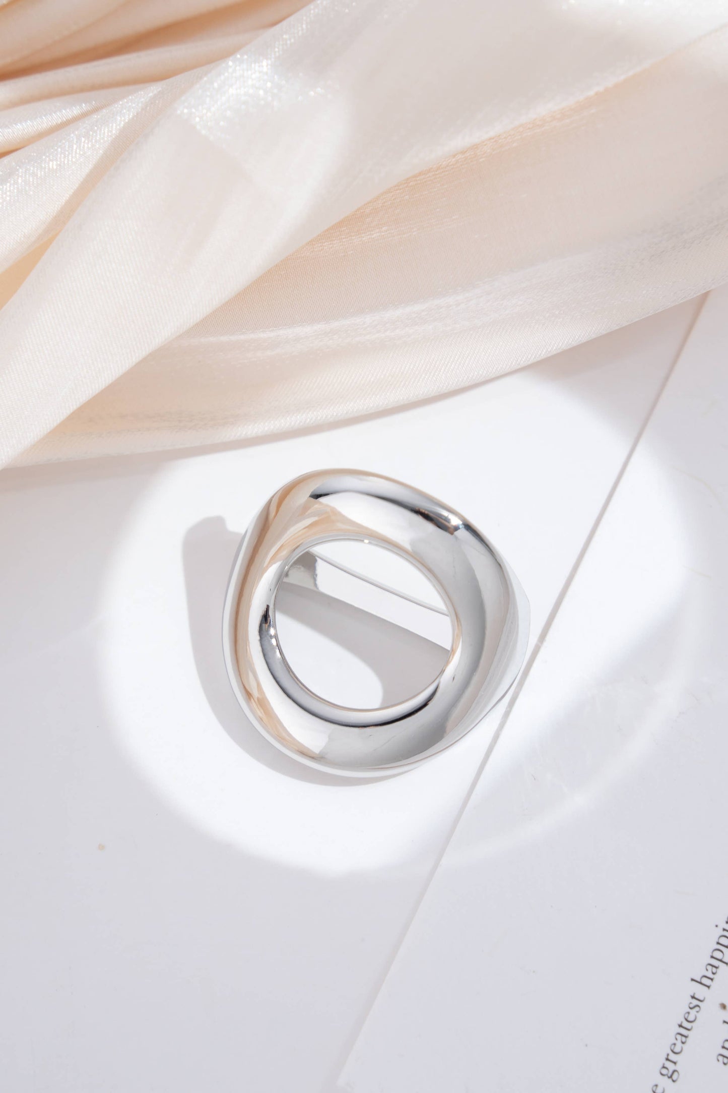 Schalring aus Metall, rund, organisch, glatt, modern, elegant