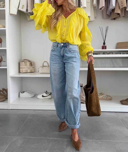 Jean mit hohem Bund – Stretch