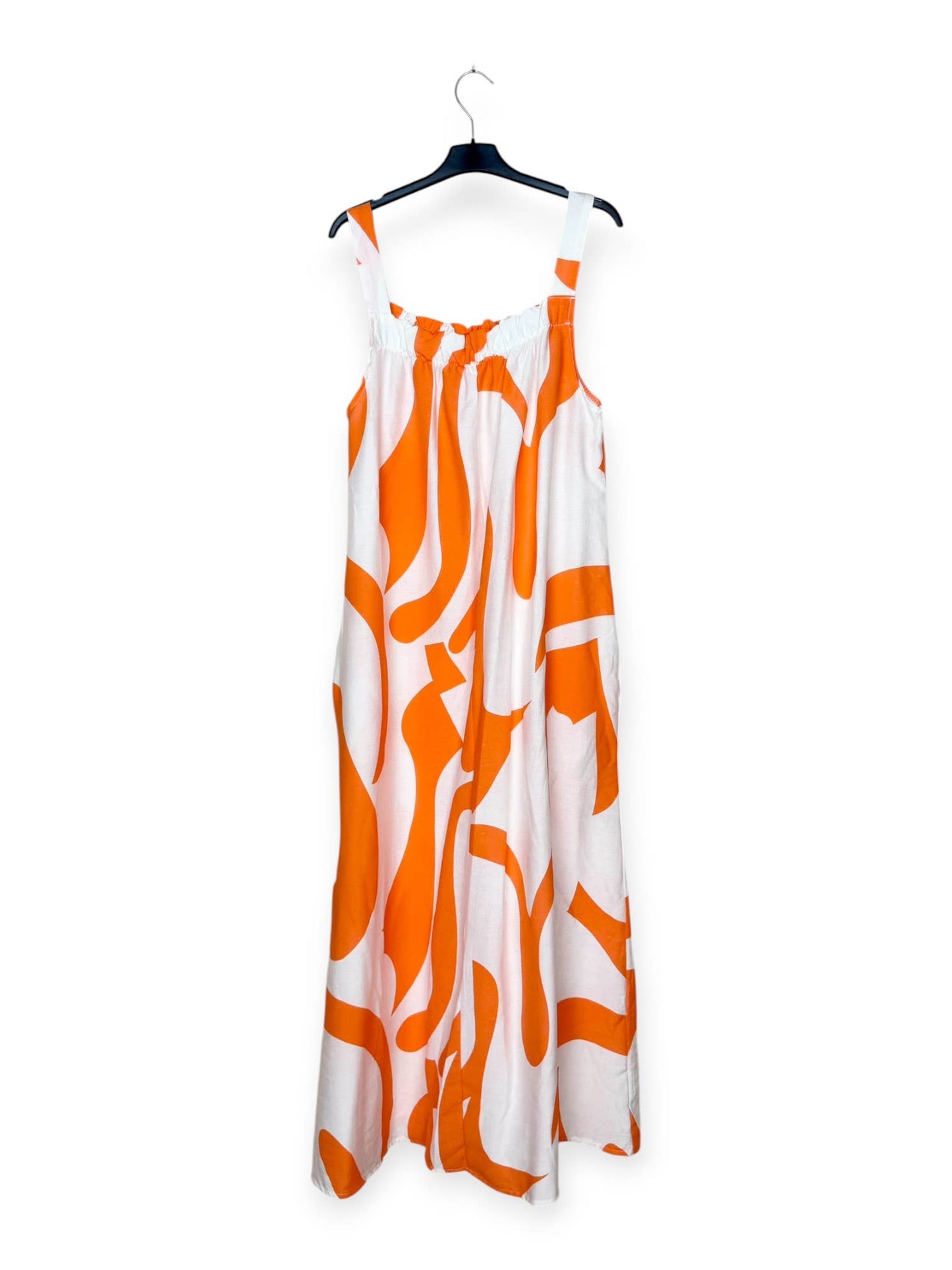 Langes Kleid mit abstrakten Mustern