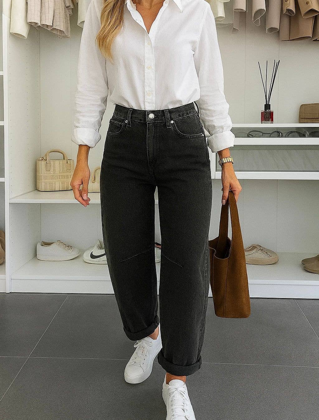 Jean mit hohem Bund – Stretch