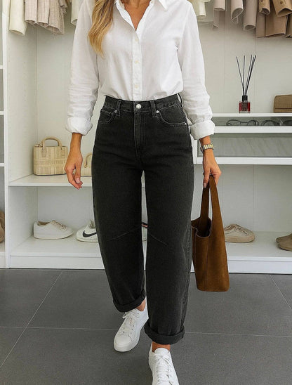 Jean mit hohem Bund – Stretch