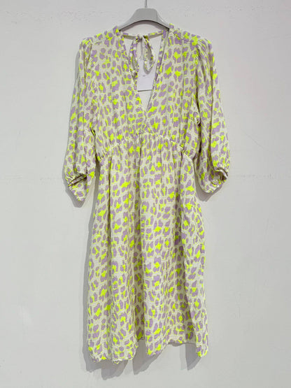 Kurzes Kleid aus Baumwollgaze Musselin LEOPARD