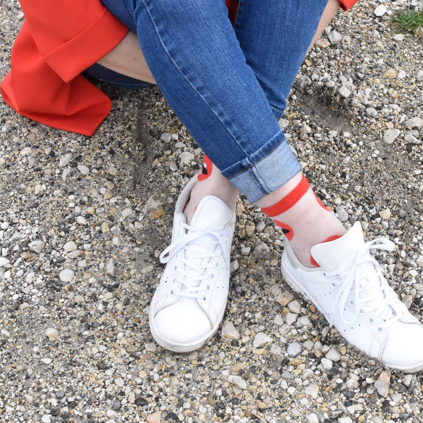 Damen-Fantasiesocken mit roten Lippen