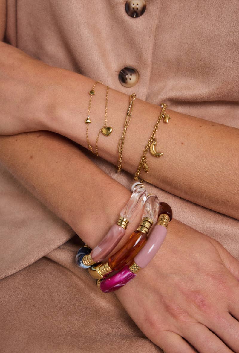 Buntes elastisches Armband  Rose / 100% Acryl