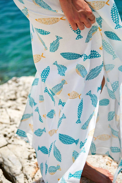 Kokkosammou Maxikleid Kleiner Fisch
