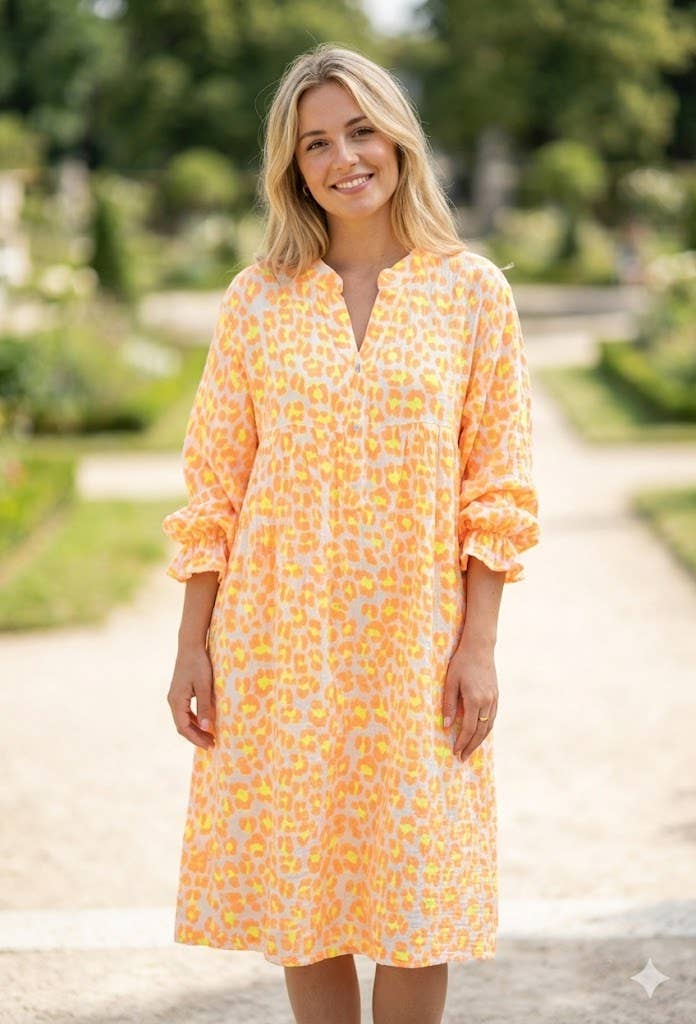Leichtes Kleid Musselin mit Puffärmeln