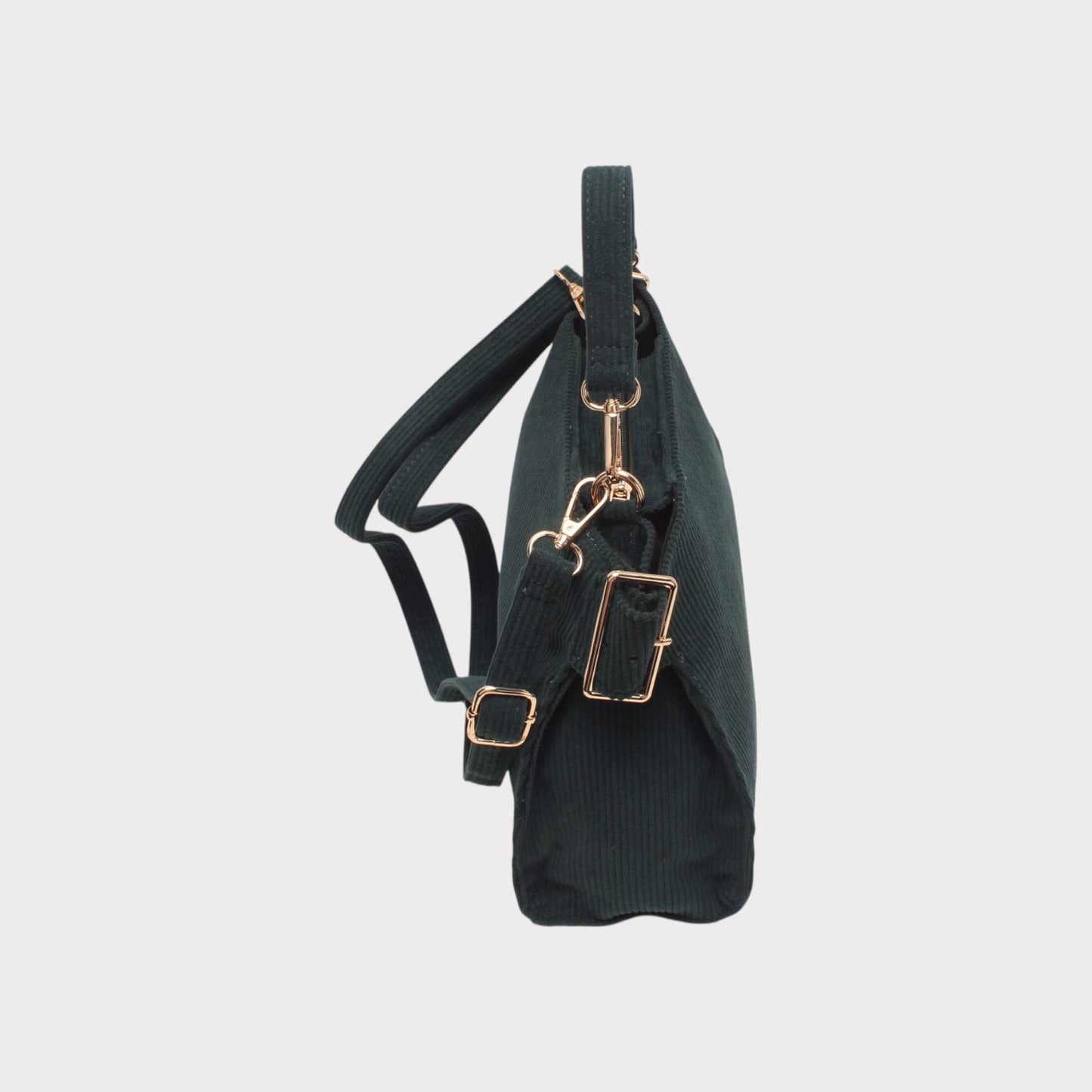 Schultertasche mit Griff, Reißverschluss und gerippter Optik