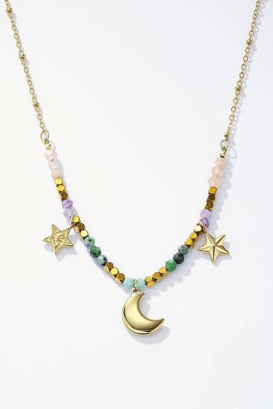 Halskette aus Edelstahl Sterne/Mond