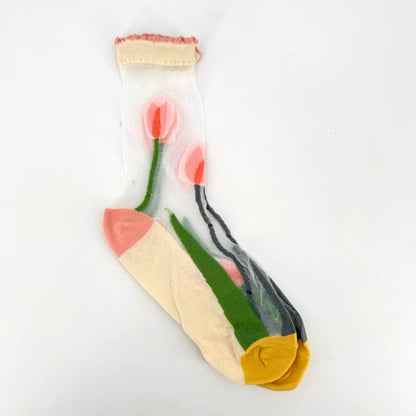 Tulpe - transparente Fantasiesocken