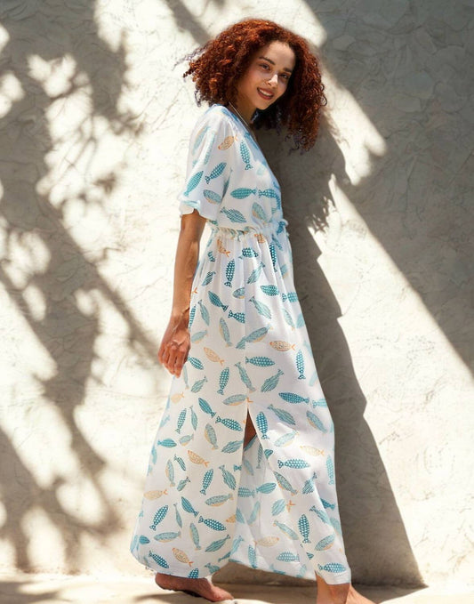 Kokkosammou Maxikleid Kleiner Fisch