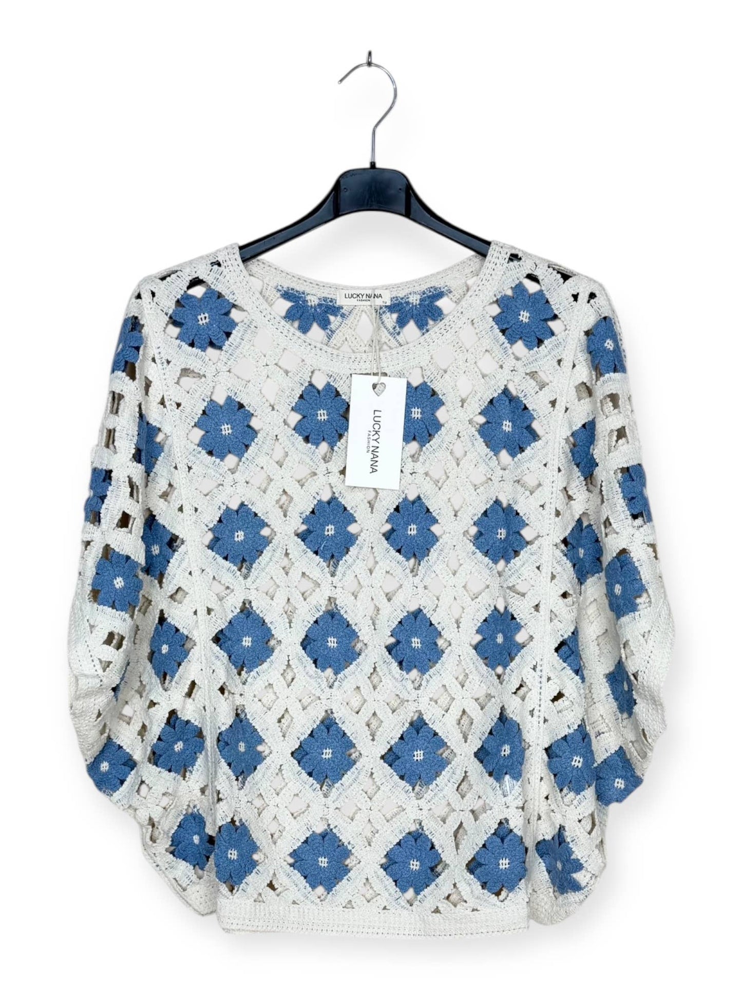 Durchbrochenes Top mit Blumenmuster