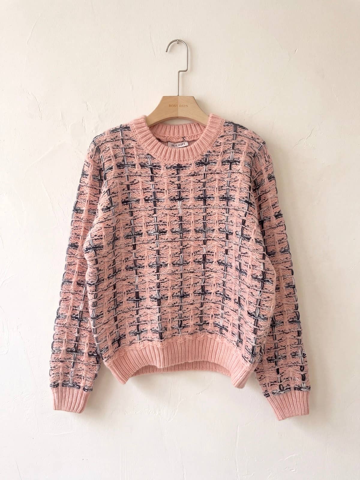 Pullover Entrelac-Strick mit bunten Garnen