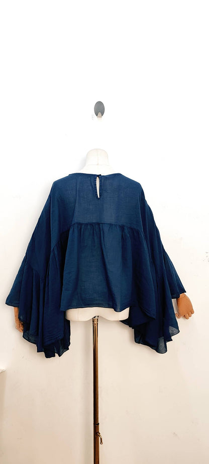 Bluse Oversized Fledermausärmel