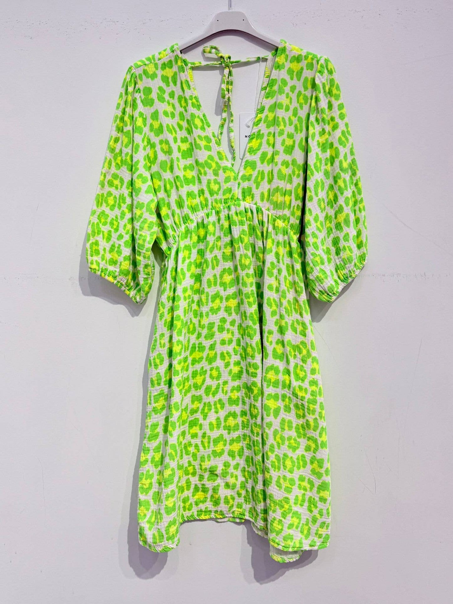 Kurzes Kleid aus Baumwollgaze Musselin LEOPARD