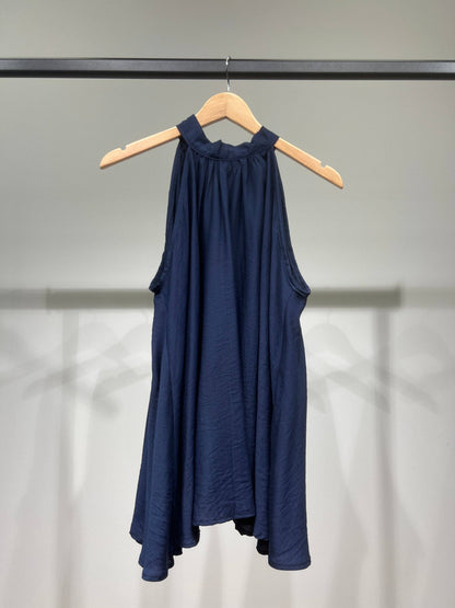 Weites Halter-Top, ärmellos, rückenfrei, mit Bindung, ausgestellter Schnitt