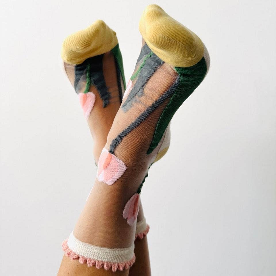 Tulpe - transparente Fantasiesocken