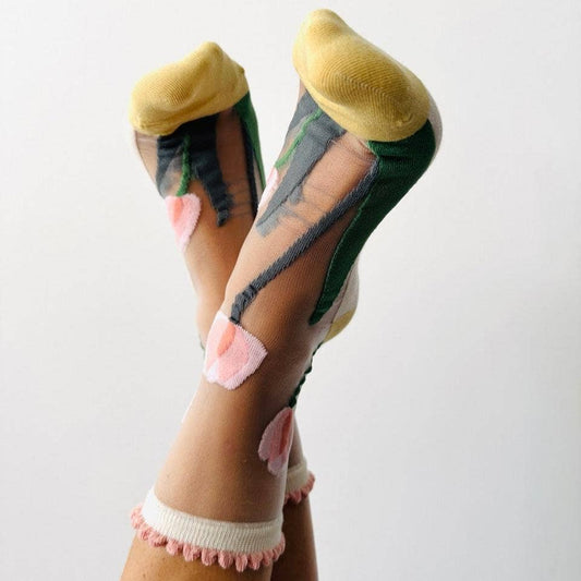 Tulpe - transparente Fantasiesocken
