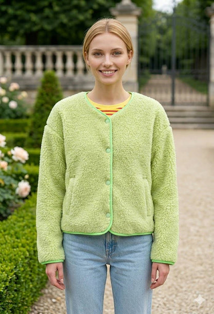 Plüschjacke Teddyjacke mit Schriftzug