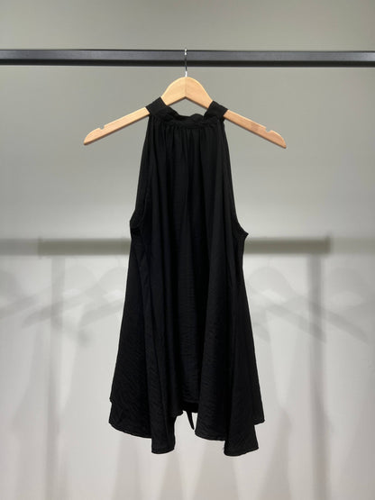 Weites Halter-Top, ärmellos, rückenfrei, mit Bindung, ausgestellter Schnitt