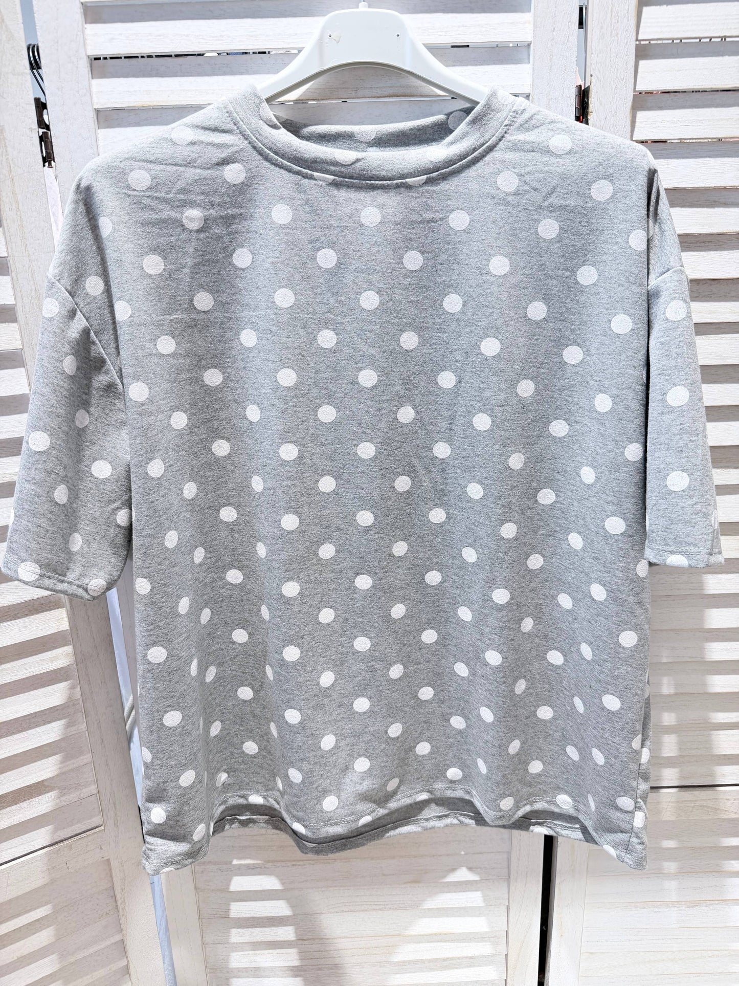 T-Shirt mit Punkten, Baumwolle/Elasthan