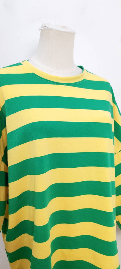 Oversize-gestreiftes Langarm-T-Shirt