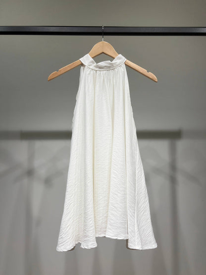 Weites Halter-Top, ärmellos, rückenfrei, mit Bindung, ausgestellter Schnitt