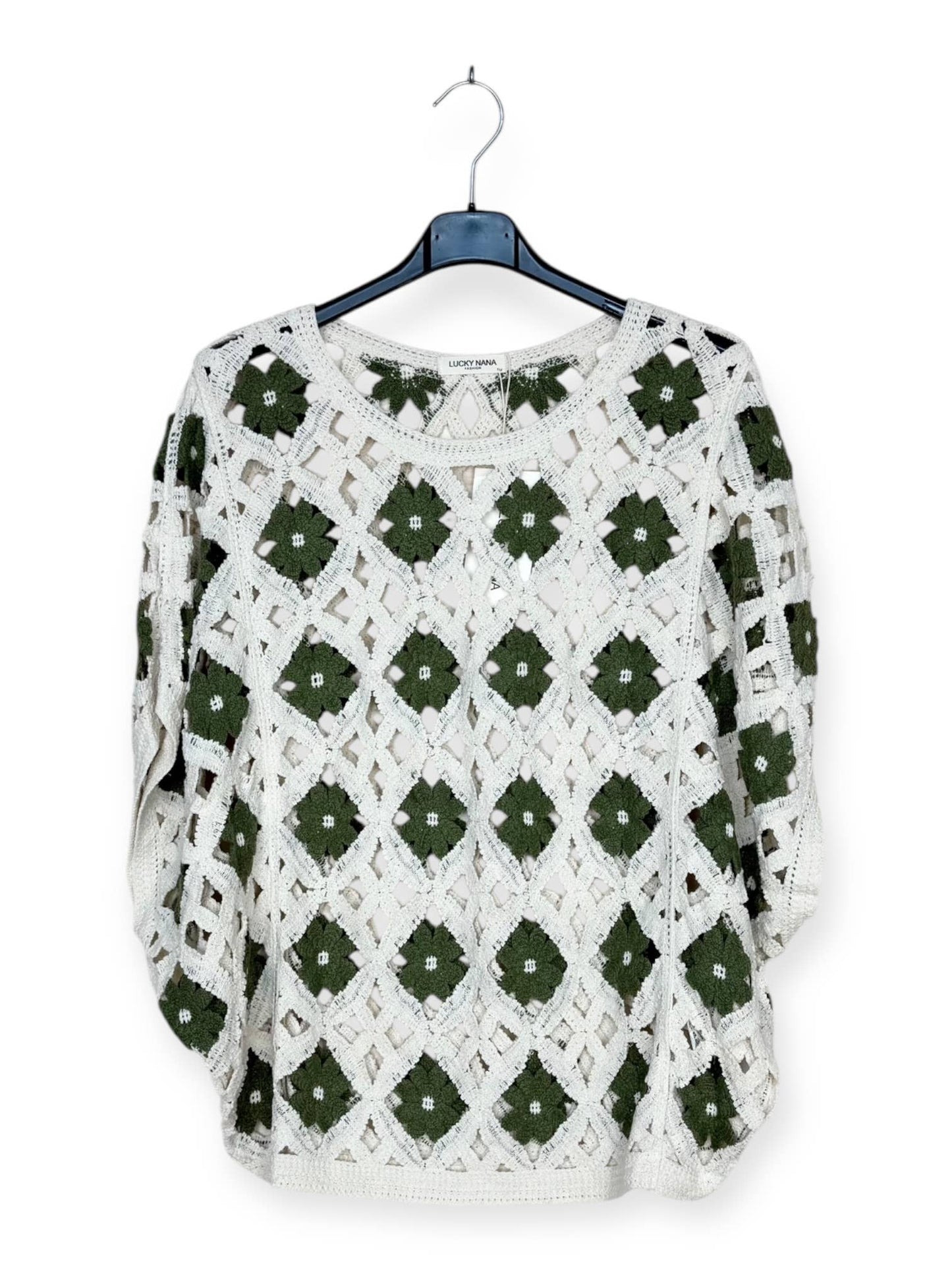 Durchbrochenes Top mit Blumenmuster