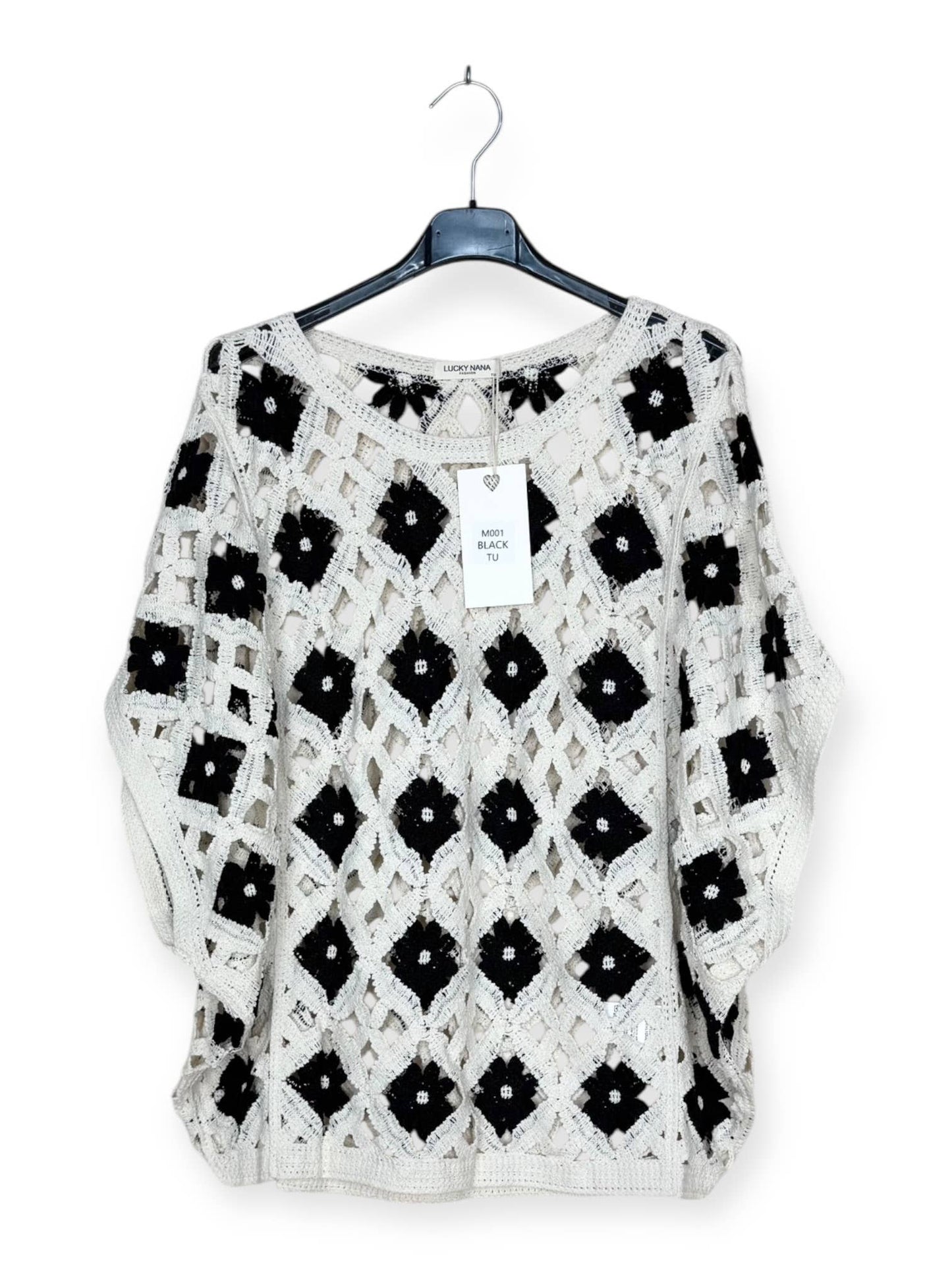 Durchbrochenes Top mit Blumenmuster